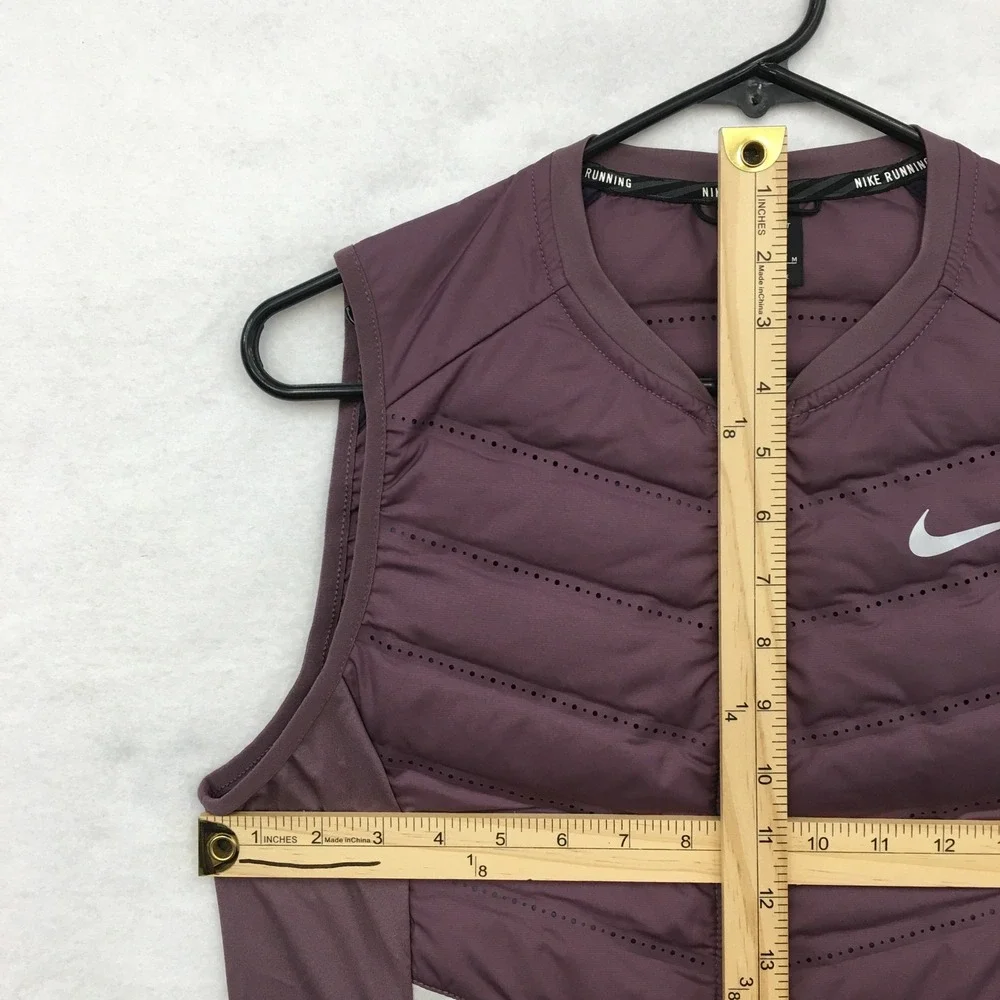 Nike Aeroloft 800 Womens Running Vest Plum Purple Down Puffer Full Zip M